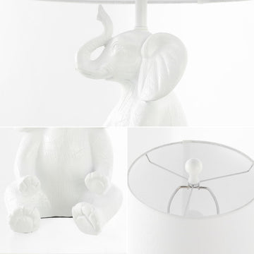 Kairi 21" Modern Shabby Chic Resin/Iron Happy Elephant LED Kids' Table Lamp with Phone Stand - JONATHAN Y